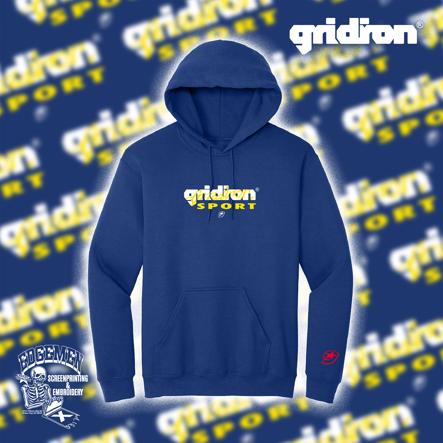 GRIDIRON | Sports Hoodie (Orange and Navy)