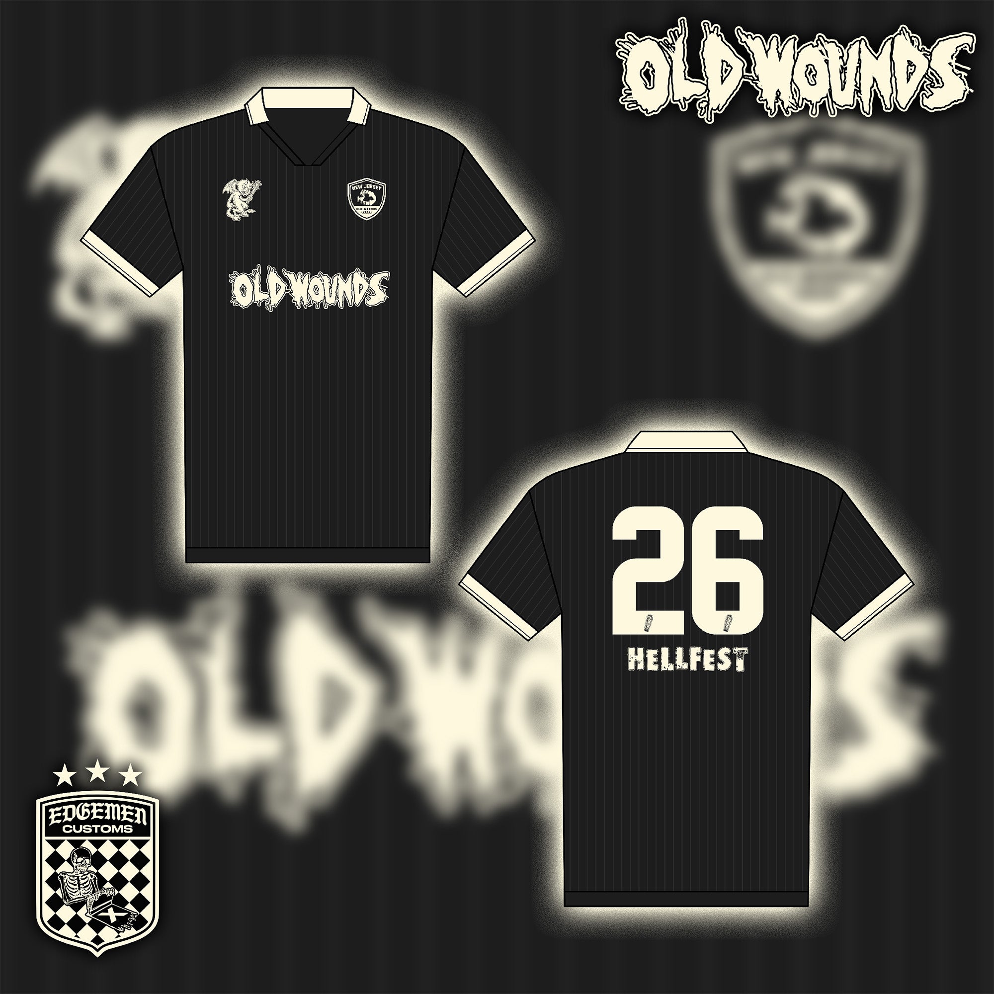 シャツ fluss needle punch football shirts OLD WOUNDS | Hellfest Soccer Jersey – Edgemen Store